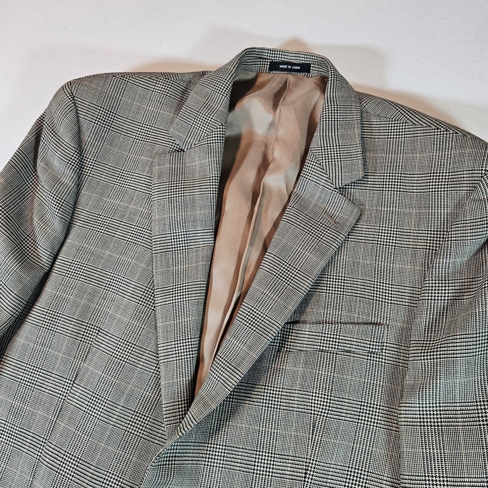 Lauren‎ Ralph Lauren Blazer Men's 44L Glen Check Plaid Wool Sport Coat Academia